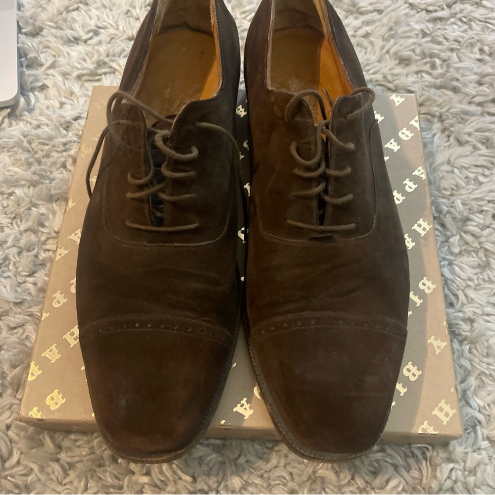 SALVATORE FERRAGAMO Mens Dress shoes 11 D Brown Suede